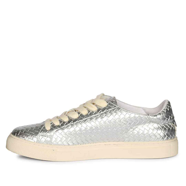 Saint Liza Silver Leather Sneakers