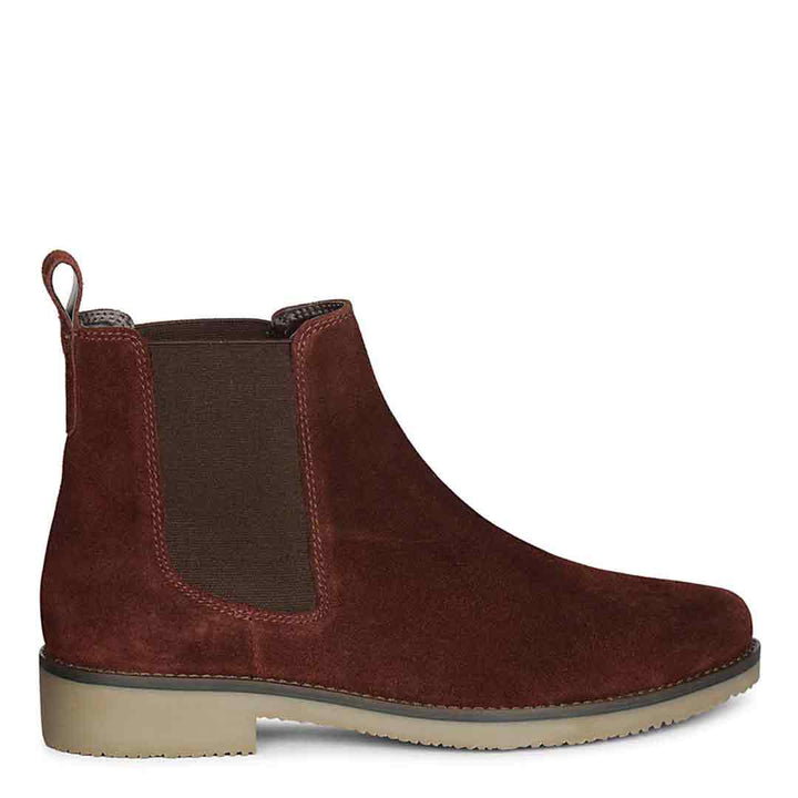 Saint Priscilla Wine Suede Ankle Boots