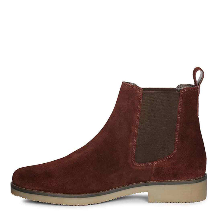 Saint Priscilla Wine Suede Ankle Boots