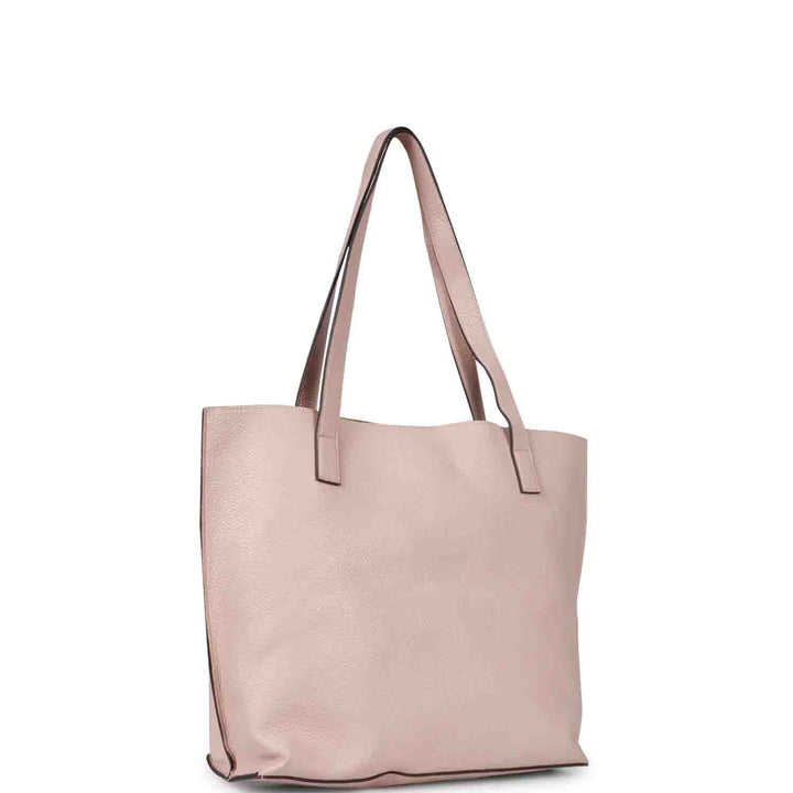 Favore Beige Leather Structured Shoulder Bag