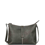 Favore Black Leather Oversized Structured Sling Bag