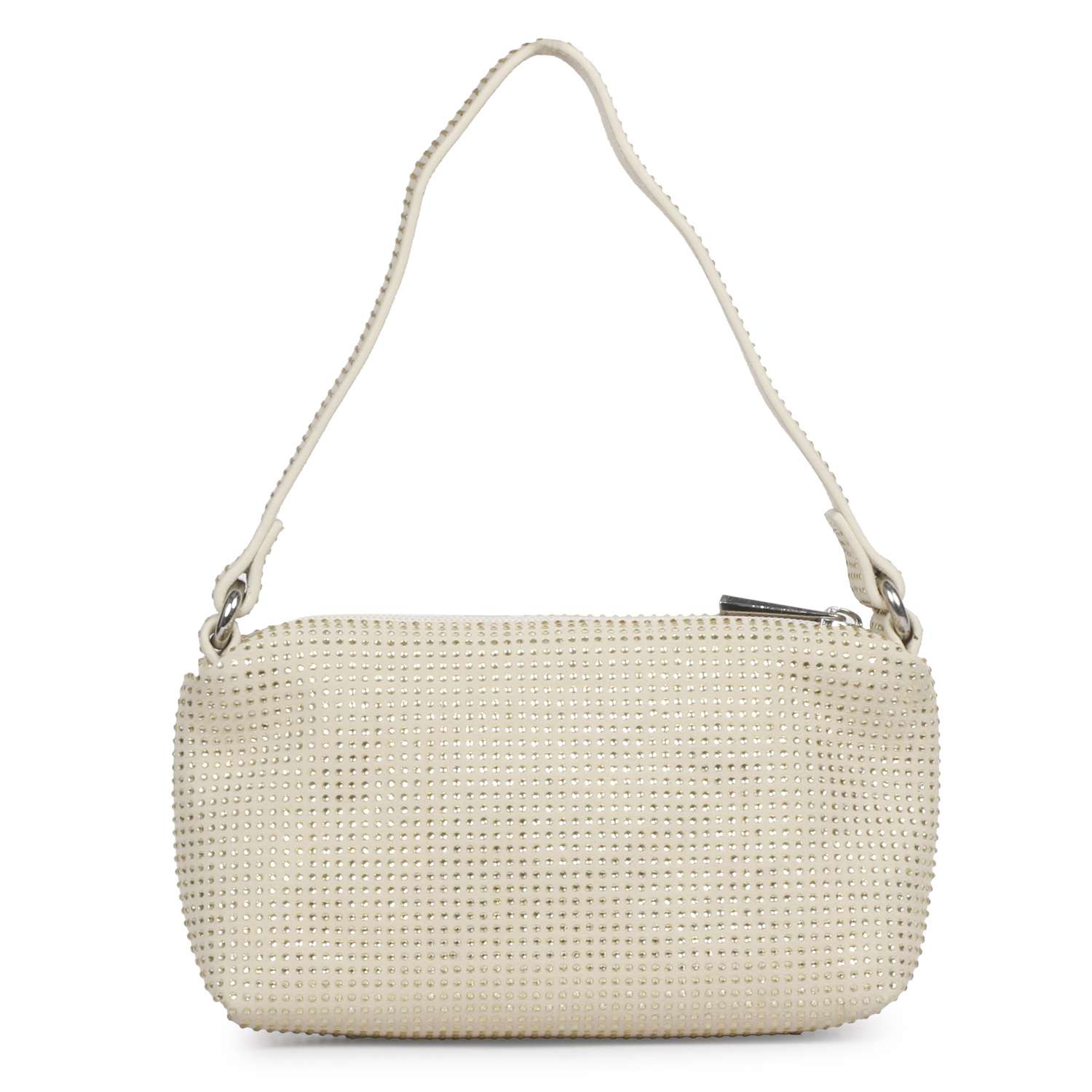 Aria Crystal Embellished Off White Leather Mini Handbags SaintG