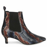 Chloé Snake Print Leather Kitten Heel Ankle Boots