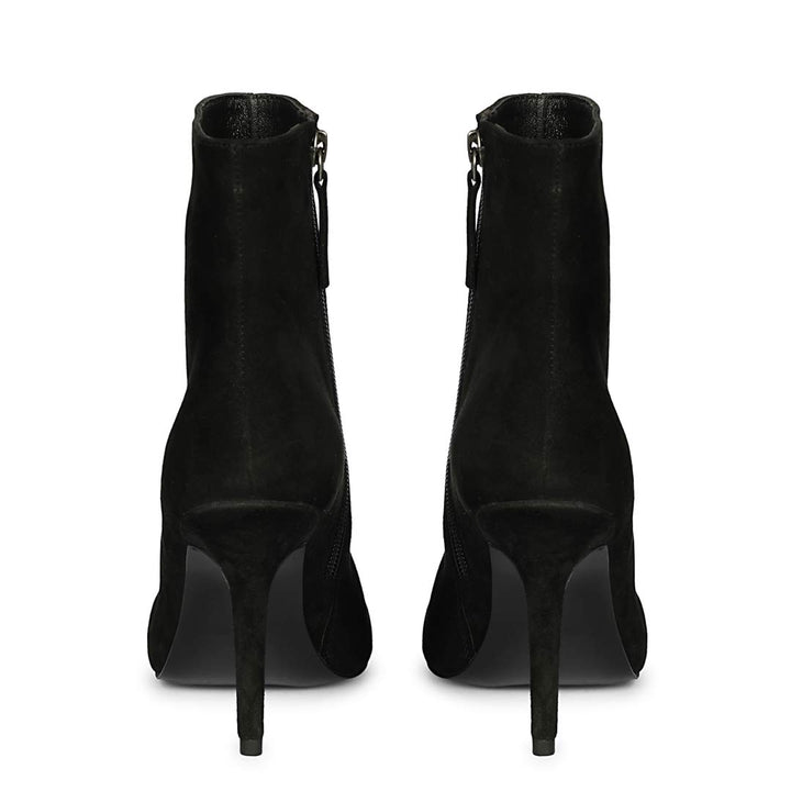 Saint Romola Black Suede Leather Stiletto Ankle Boots