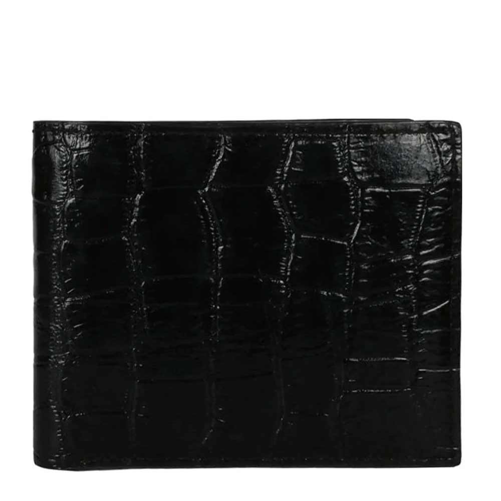 Black Croco Leather Men's Wallet Set.