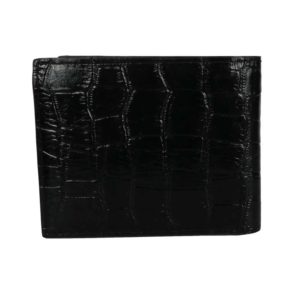 Black Croco Leather Men's Wallet Set.