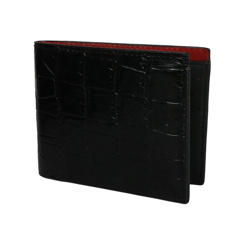 Black Croco Leather Men's Wallet Set.