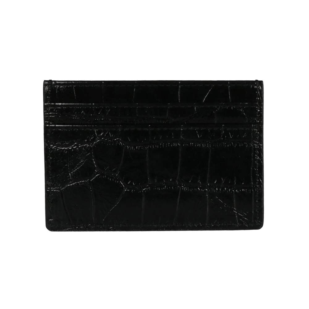 Black Croco Leather Men's Wallet Set.