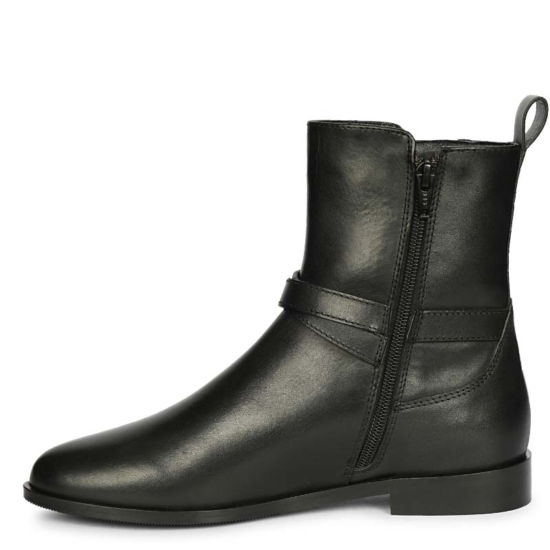 Saint Zola Black Leather Buckle Ankle Boots