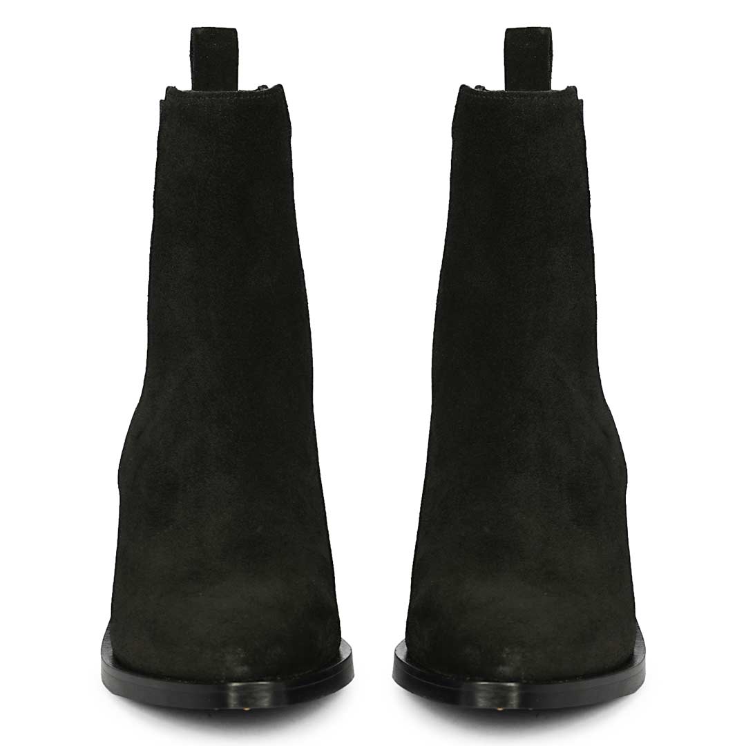 Saint Accorda Black Suede Leather Ankle Boots