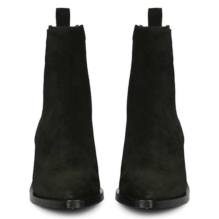 Saint Accorda Black Suede Leather Ankle Boots