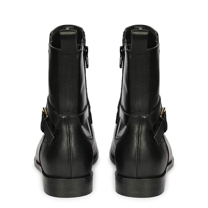 Saint Zola Black Leather Buckle Ankle Boots