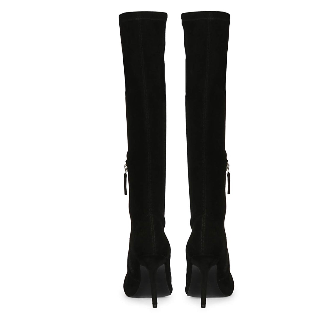 Saint Estrella Studded Stretch Suede Stiletto Long Boots