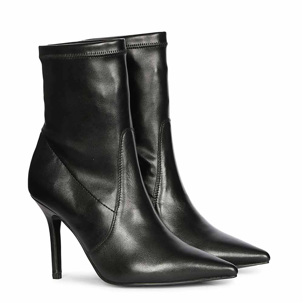 Saint Jaime Stretch Napa Leather Stiletto Heel Ankle Boots