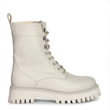 Saint Anastasia Ivory Leather Lace Up High Ankle Boots