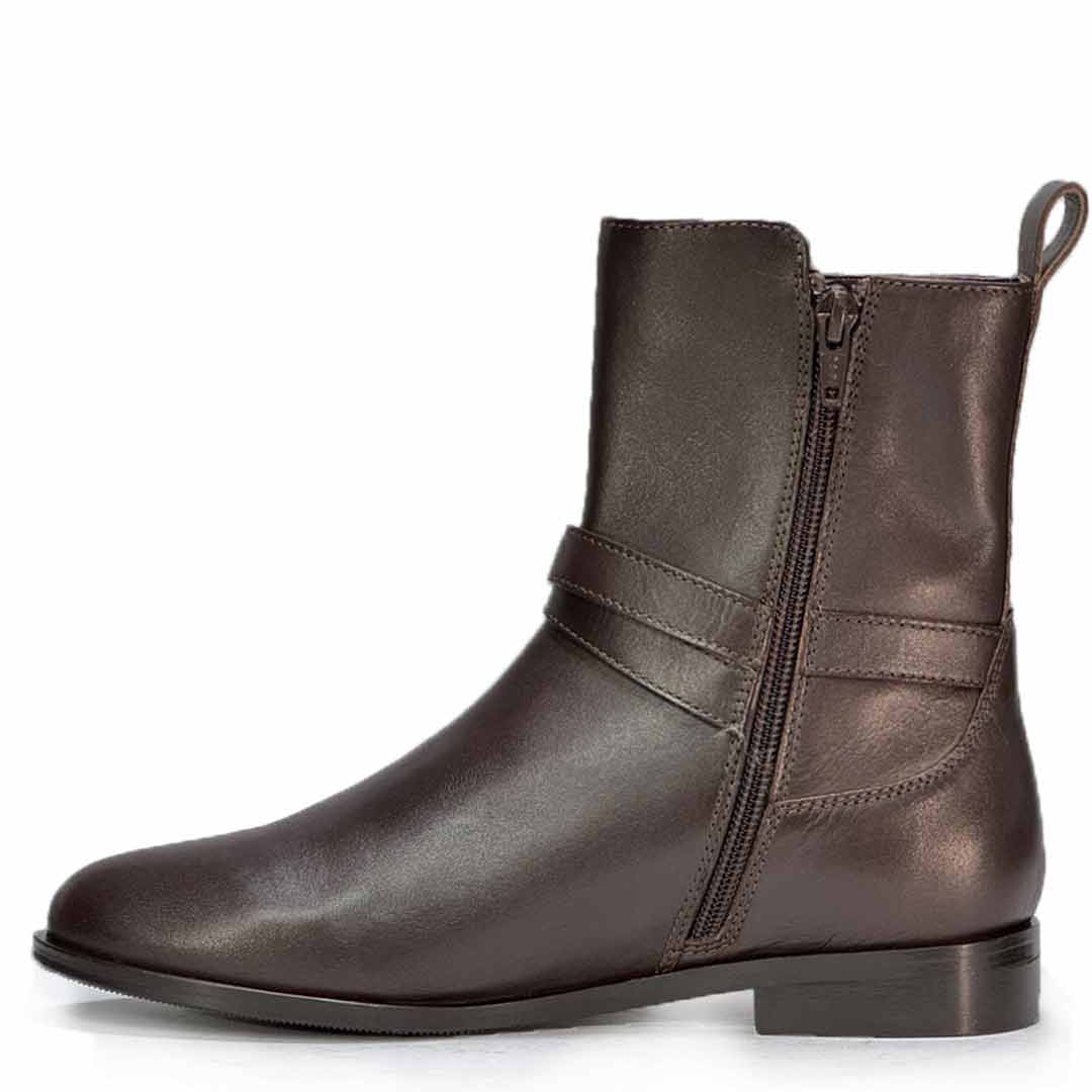 Saint Zola Brown Leather Buckle Ankle Boots