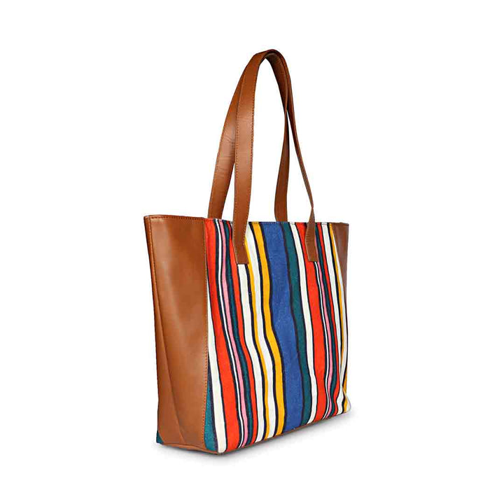 Favore Multi Brown Leather Shopper Tote Bag