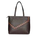 Favore Choco Brown Leather Shopper Tote Bag