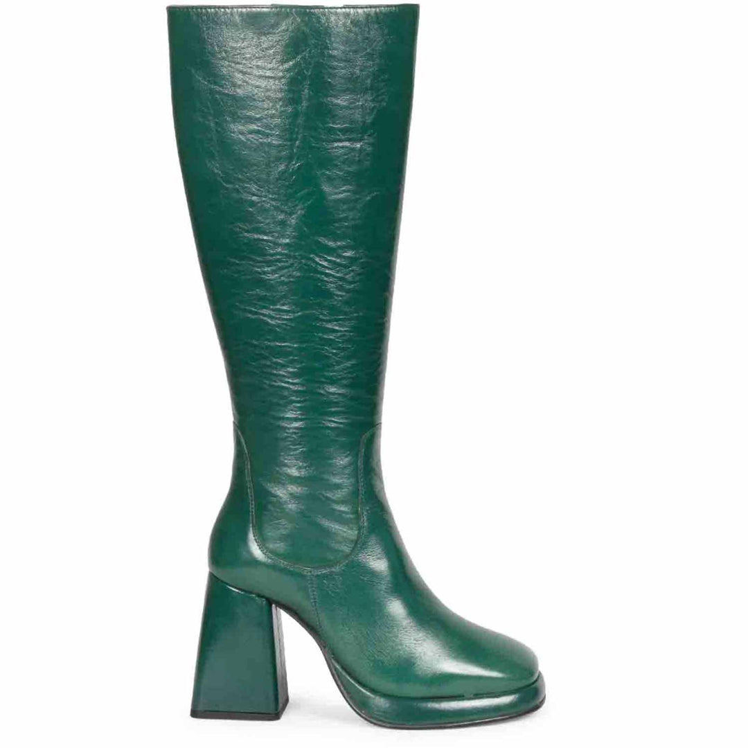 Saint Jolène Green Harrod Patent Leather Long Boots