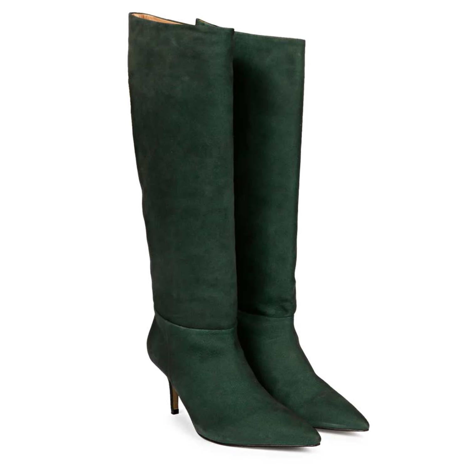 Long green hot sale suede boots