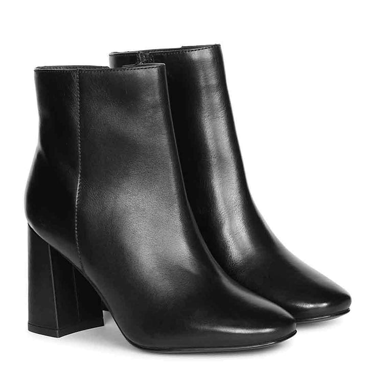 Saint Alexa Black Leather Ankle Boots