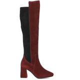 Elexis Maroon Leather Knee High Boots