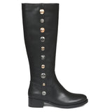 Adriano Black Leather Knee High Boots