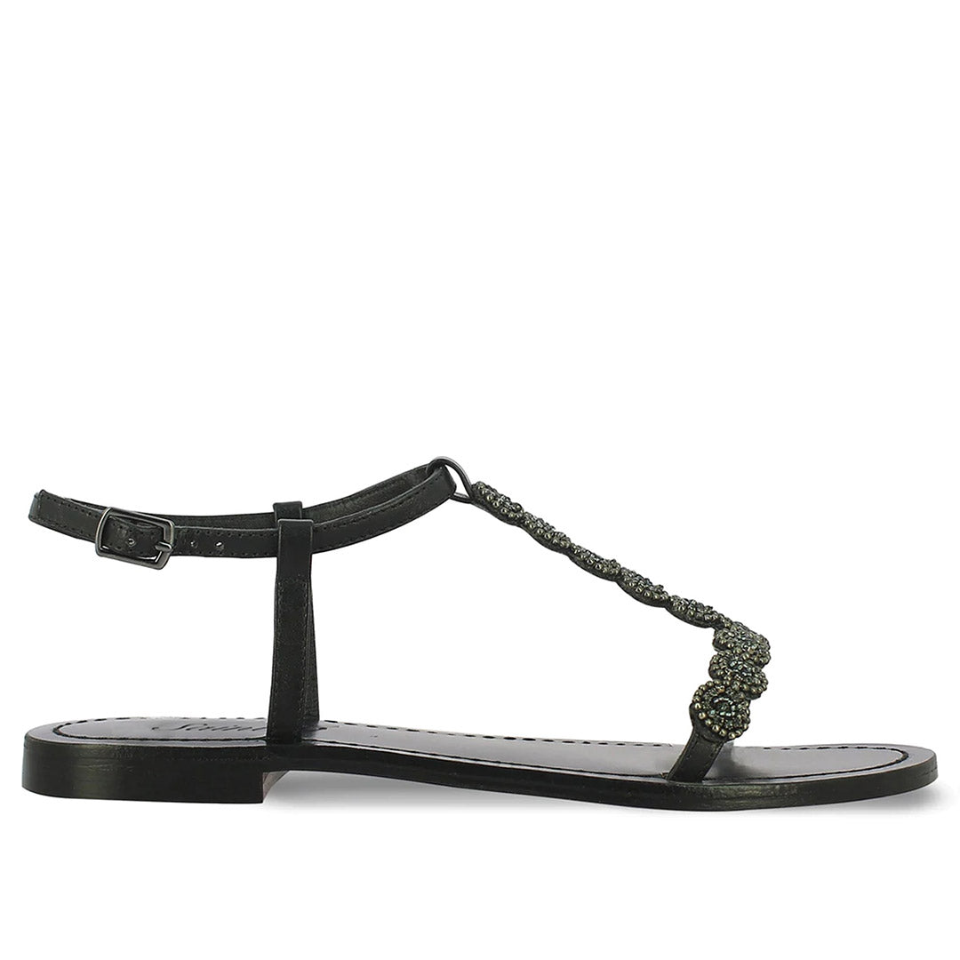 Buy Lipsy Silver Wide FIt Gem Embellished Gladiator Leather Flat Sandals  from the Next UK online shop