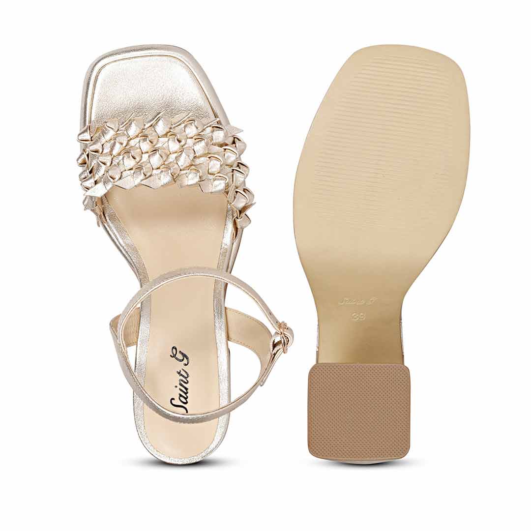 Gold ankle sandals hot sale