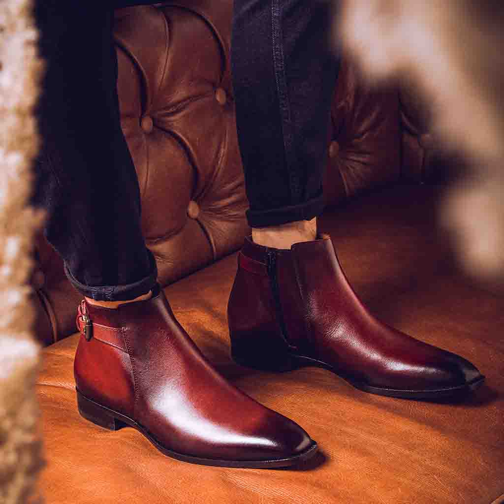 Mens dress boots with 2025 heel