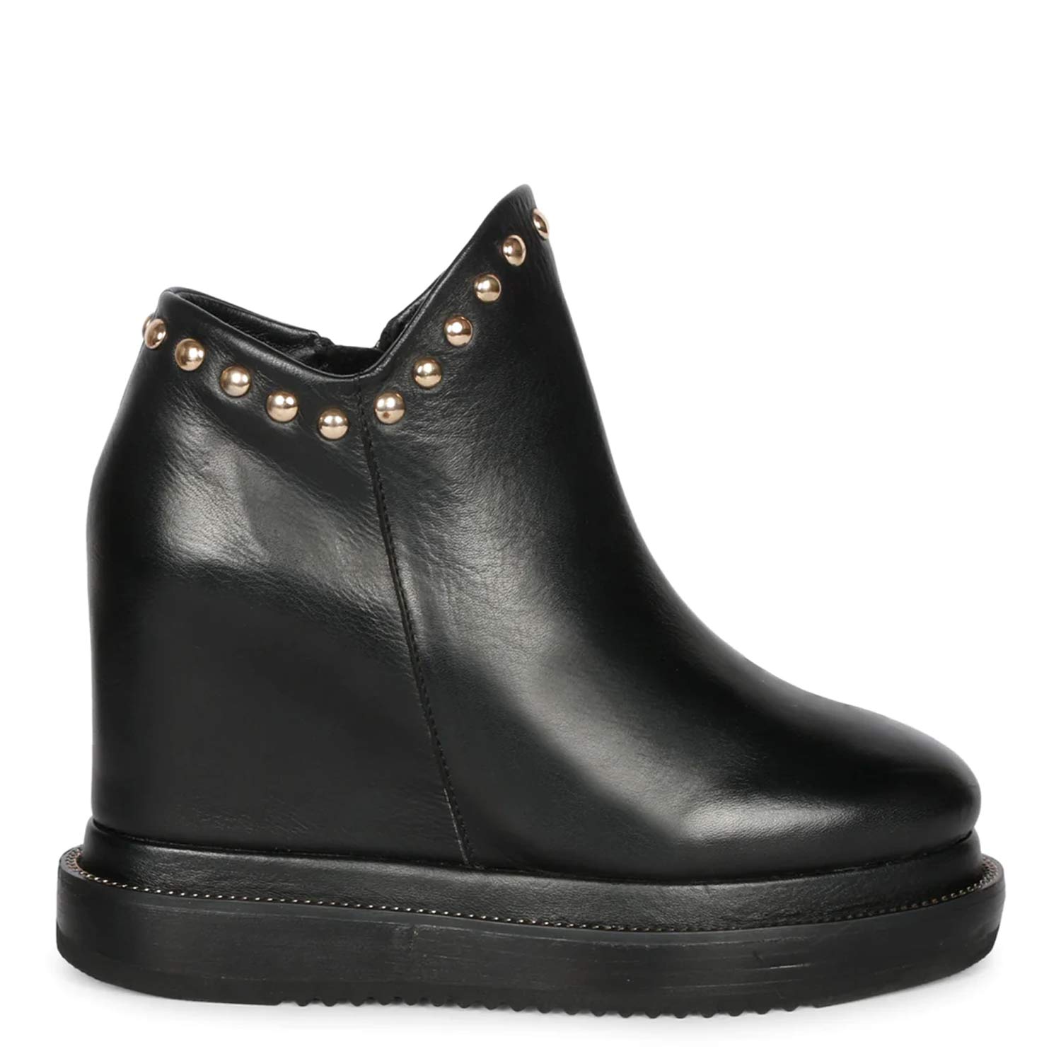 Black high best sale wedge boots