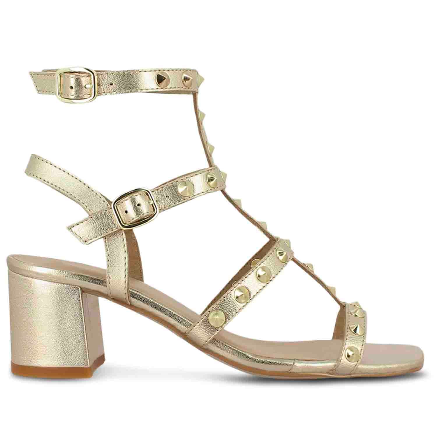 Christian Louboutin gold studded sandal heels – Loop Generation