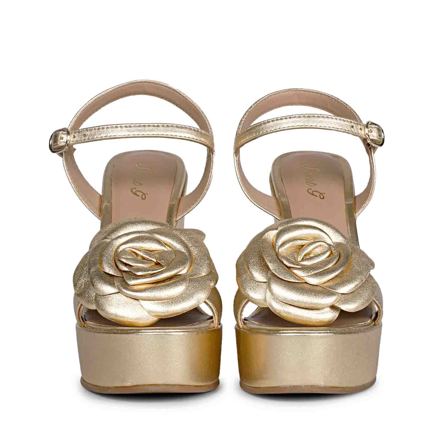 Leather sandals Gucci Metallic size 37 EU in Leather - 40538807