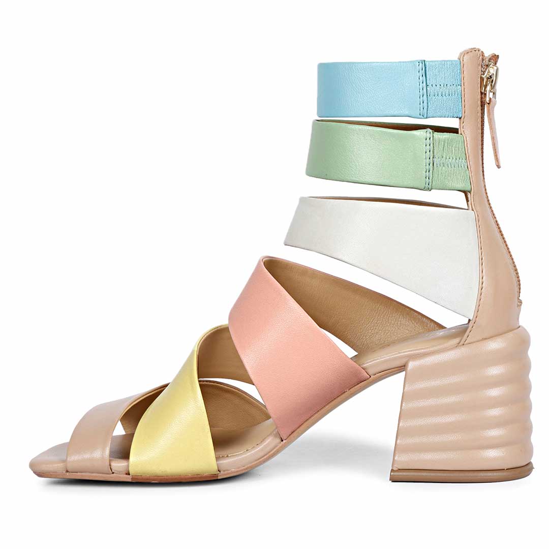 Multicolor best sale strappy sandals