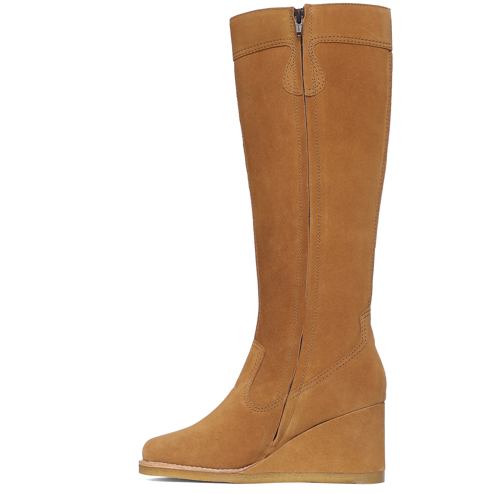 Knee high camel suede boots sale