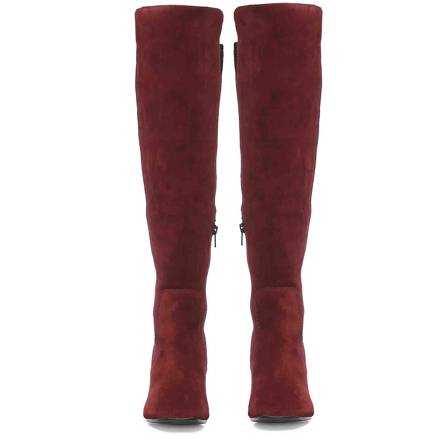 Maroon suede clearance knee high boots