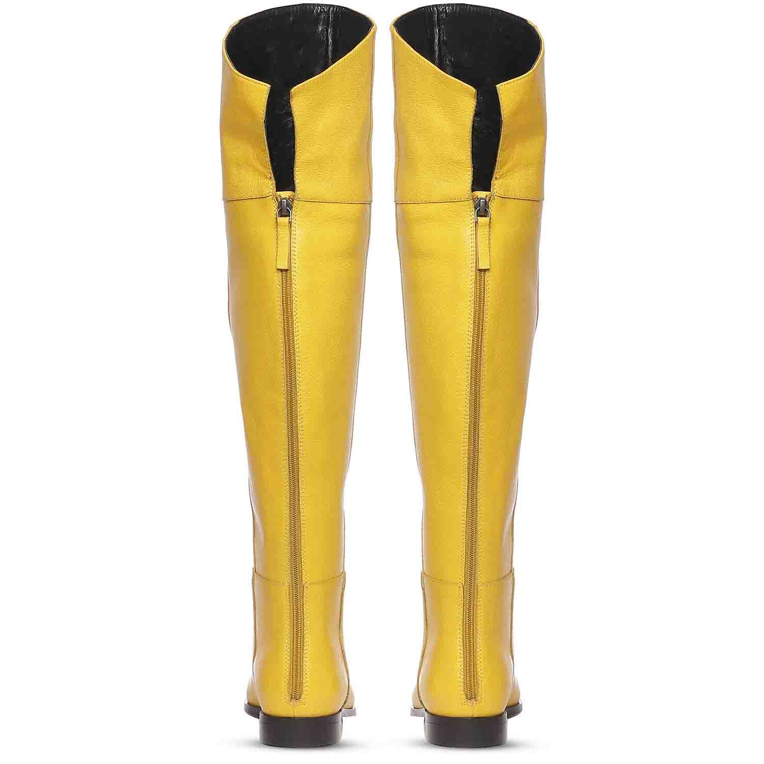 Knee high yellow boots best sale